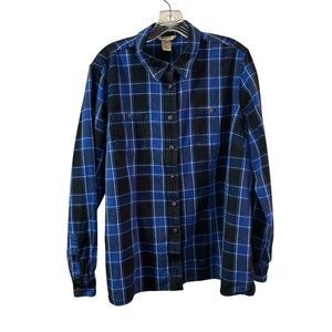 Men's Duluth Trading Co 100% Cotton Plaid Flannel Button Down Shirt Size 2XL